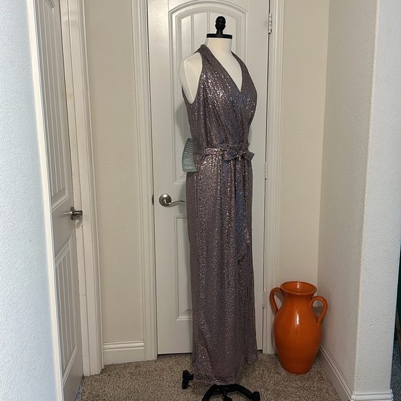 Lilac Metallic Halter Style Formal - Picture 9 of 11